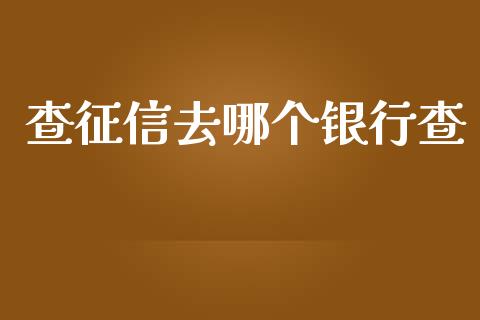 查征信去哪个银行查_https://m.gongyisiwang.com_财经咨询_第1张