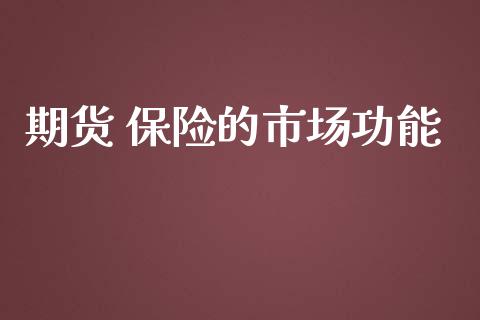 期货 保险的市场功能_https://m.gongyisiwang.com_信托投资_第1张