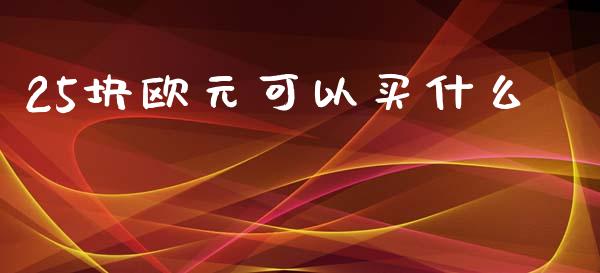 25块欧元可以买什么_https://m.gongyisiwang.com_债券咨询_第1张