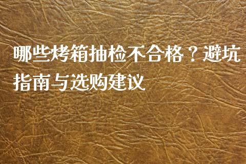 哪些烤箱抽检不合格？避坑指南与选购建议_https://m.gongyisiwang.com_理财产品_第1张