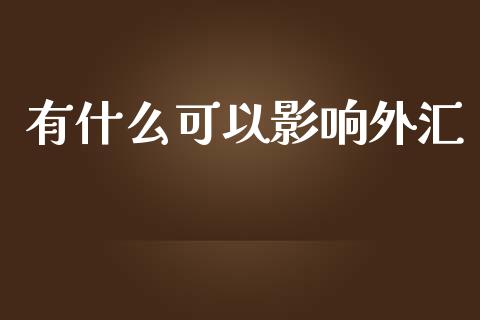 有什么可以影响外汇_https://m.gongyisiwang.com_理财产品_第1张