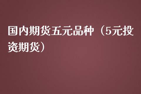 国内期货五元品种（5元投资期货）_https://m.gongyisiwang.com_保险理财_第1张