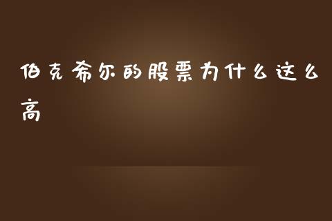 伯克希尔的股票为什么这么高_https://m.gongyisiwang.com_债券咨询_第1张