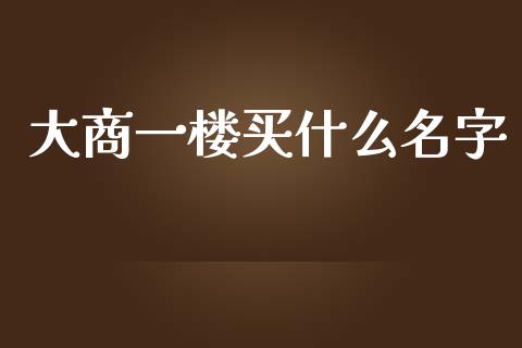 大商一楼买什么名字_https://m.gongyisiwang.com_保险理财_第1张