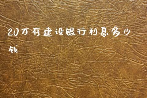 20万存建设银行利息多少钱_https://m.gongyisiwang.com_财经咨询_第1张