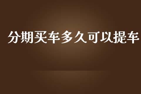 分期买车多久可以提车_https://m.gongyisiwang.com_债券咨询_第1张