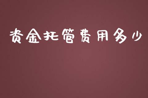 资金托管费用多少_https://m.gongyisiwang.com_债券咨询_第1张