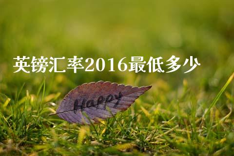 英镑汇率2016最低多少_https://m.gongyisiwang.com_理财产品_第1张