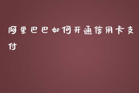 阿里巴巴如何开通信用卡支付_https://m.gongyisiwang.com_理财投资_第1张