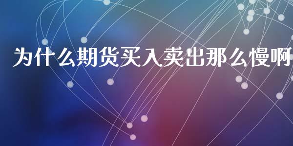 为什么期货买入卖出那么慢啊_https://m.gongyisiwang.com_信托投资_第1张