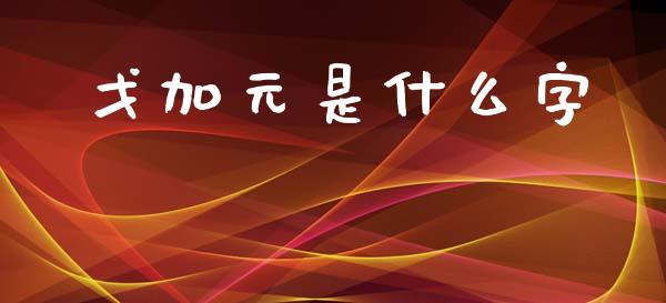 戈加元是什么字_https://m.gongyisiwang.com_理财投资_第1张