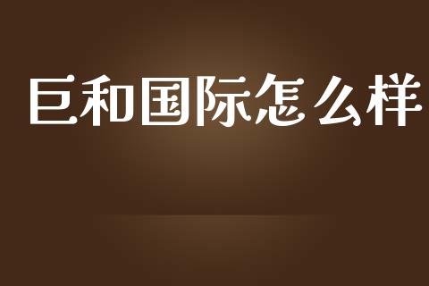 巨和国际怎么样_https://m.gongyisiwang.com_财经时评_第1张