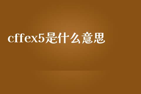 cffex5是什么意思_https://m.gongyisiwang.com_保险理财_第1张