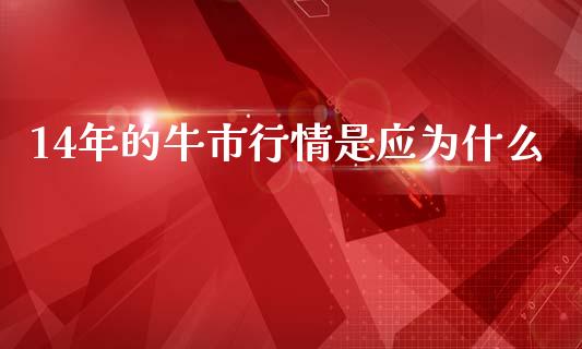 14年的牛市行情是应为什么_https://m.gongyisiwang.com_保险理财_第1张