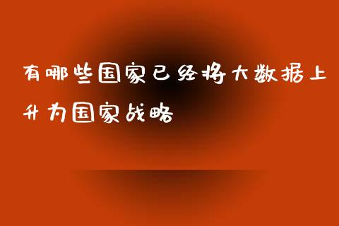 有哪些国家已经将大数据上升为国家战略_https://m.gongyisiwang.com_理财产品_第1张