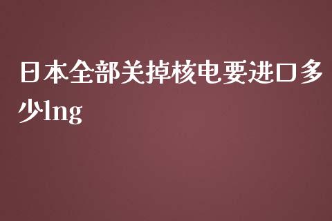 日本全部关掉核电要进口多少lng_https://m.gongyisiwang.com_理财产品_第1张