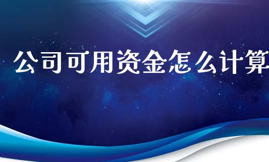 公司可用资金怎么计算_https://m.gongyisiwang.com_理财投资_第1张