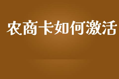 农商卡如何激活_https://m.gongyisiwang.com_商业资讯_第1张