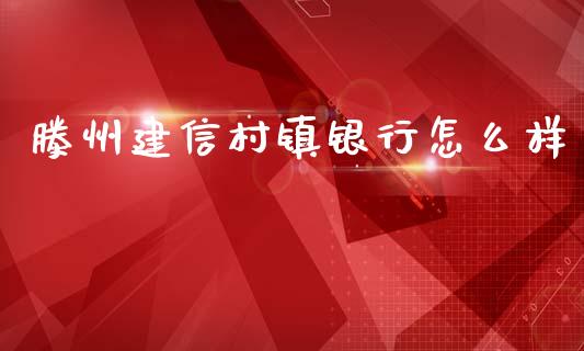 滕州建信村镇银行怎么样_https://m.gongyisiwang.com_理财投资_第1张