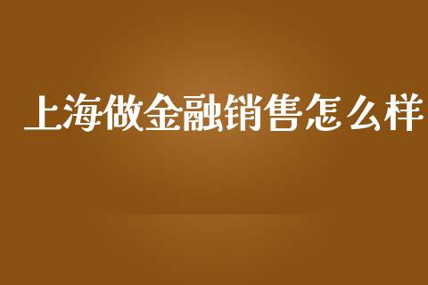 上海做金融销售怎么样_https://m.gongyisiwang.com_保险理财_第1张