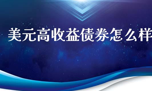 美元高收益债券怎么样_https://m.gongyisiwang.com_理财投资_第1张