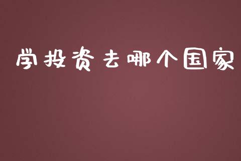 学投资去哪个国家_https://m.gongyisiwang.com_商业资讯_第1张