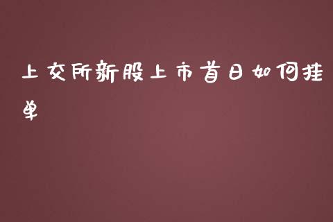 上交所新股上市首日如何挂单_https://m.gongyisiwang.com_债券咨询_第1张