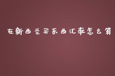 在新西兰买东西汇率怎么算_https://m.gongyisiwang.com_信托投资_第1张