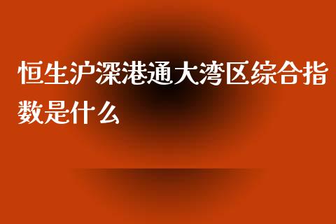 恒生沪深港通大湾区综合指数是什么_https://m.gongyisiwang.com_商业资讯_第1张