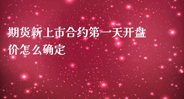 期货新上市合约第一天开盘价怎么确定_https://m.gongyisiwang.com_商业资讯_第1张