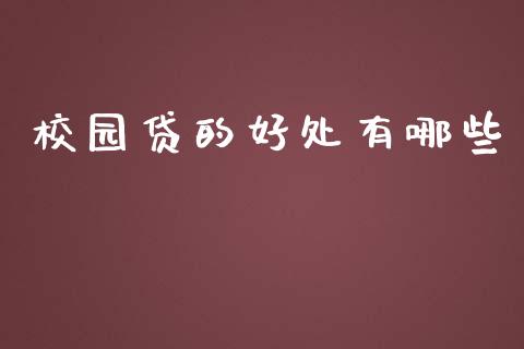 校园贷的好处有哪些_https://m.gongyisiwang.com_财经咨询_第1张