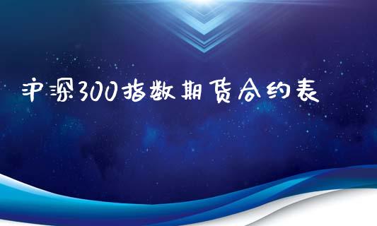 沪深300指数期货合约表_https://m.gongyisiwang.com_信托投资_第1张