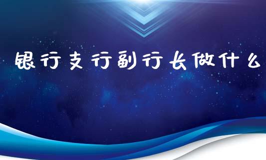 银行支行副行长做什么_https://m.gongyisiwang.com_债券咨询_第1张