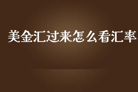 美金汇过来怎么看汇率_https://m.gongyisiwang.com_理财产品_第1张