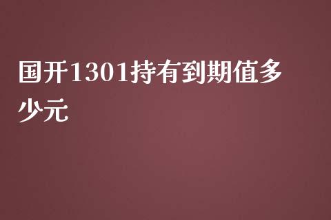 国开1301持有到期值多少元_https://m.gongyisiwang.com_保险理财_第1张