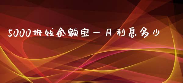 5000块钱余额宝一月利息多少_https://m.gongyisiwang.com_商业资讯_第1张