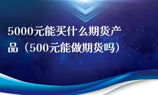 5000元能买什么期货产品（500元能做期货吗）_https://m.gongyisiwang.com_信托投资_第1张