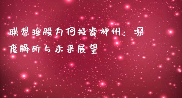 联想控股为何投资神州：深度解析与未来展望_https://m.gongyisiwang.com_理财投资_第1张
