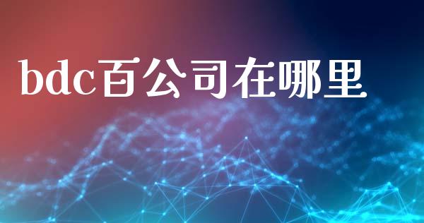 bdc百公司在哪里_https://m.gongyisiwang.com_财经时评_第1张