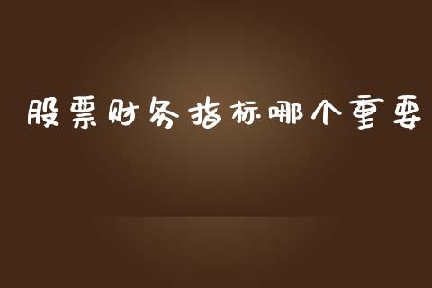 股票财务指标哪个重要_https://m.gongyisiwang.com_商业资讯_第1张