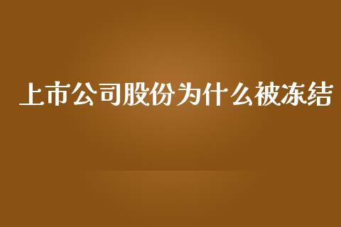 上市公司股份为什么被冻结_https://m.gongyisiwang.com_信托投资_第1张