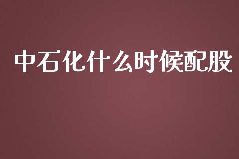 中石化什么时候配股_https://m.gongyisiwang.com_信托投资_第1张