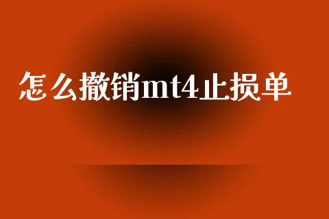 怎么撤销mt4止损单_https://m.gongyisiwang.com_财经咨询_第1张