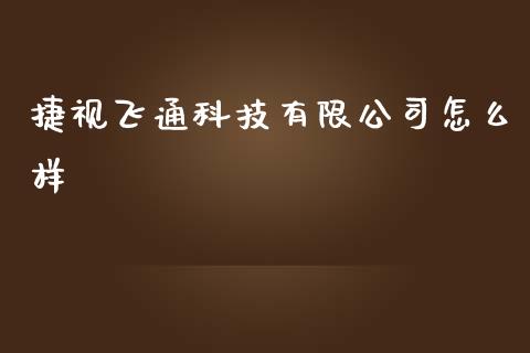 捷视飞通科技有限公司怎么样_https://m.gongyisiwang.com_信托投资_第1张