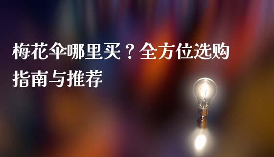 梅花伞哪里买？全方位选购指南与推荐_https://m.gongyisiwang.com_理财投资_第1张