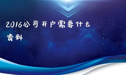 2016公司开户需要什么资料_https://m.gongyisiwang.com_信托投资_第1张