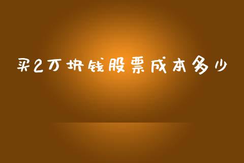 买2万块钱股票成本多少_https://m.gongyisiwang.com_理财投资_第1张