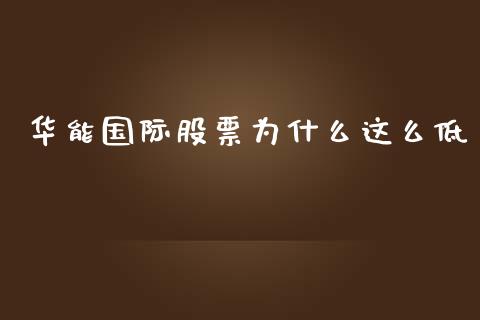 华能国际股票为什么这么低_https://m.gongyisiwang.com_保险理财_第1张