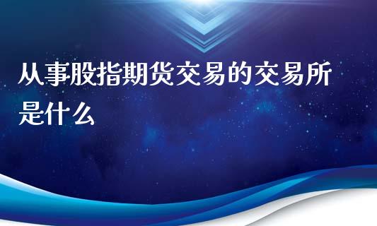 从事股指期货交易的交易所是什么_https://m.gongyisiwang.com_商业资讯_第1张