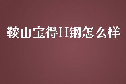 鞍山宝得H钢怎么样_https://m.gongyisiwang.com_理财投资_第1张